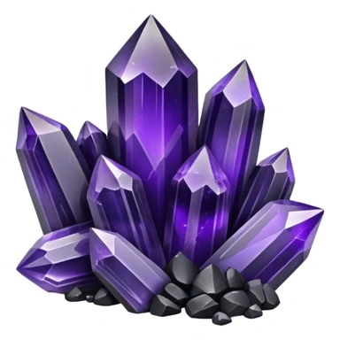 cluster of purple obsidian crystals sticker