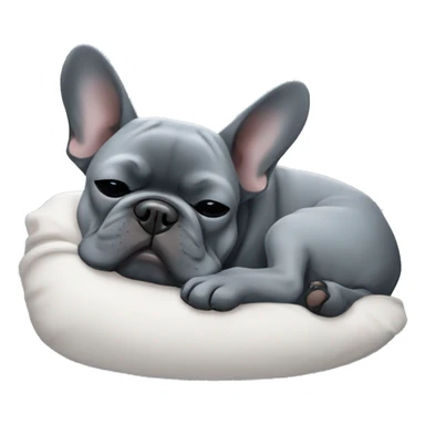 sleeping-blueish grey - french-bulldog sticker