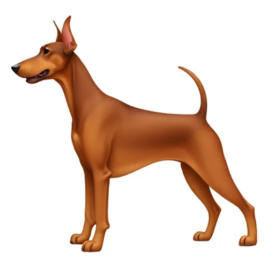 Orange Doberman with long tail and floppy ears  sticker