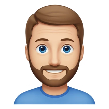 homme yeux bleus presque chauve mais encore avec des cheveux clairsemées et une barbe courte moins de chevaux et sourir sticker