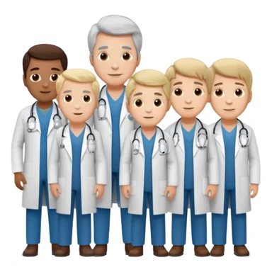 5 doctor staff all men make the differ in age make some space between em sticker