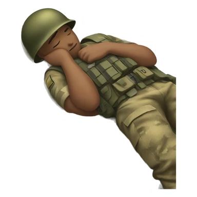 soldier sleeping on a chair sticker