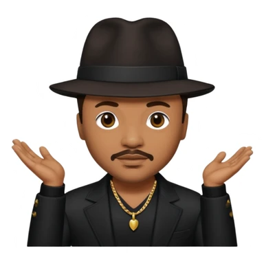 Howard Hewett with dark brown hair, black outfit sticker