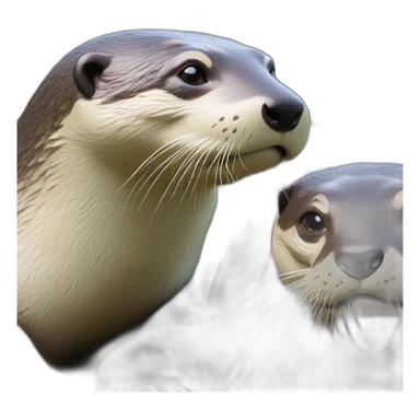 Loutre sur tortue sur cœur sticker