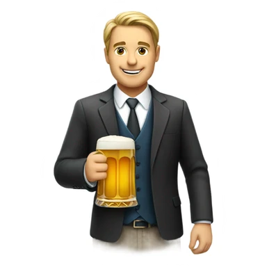Lawyer drinking beer  sticker