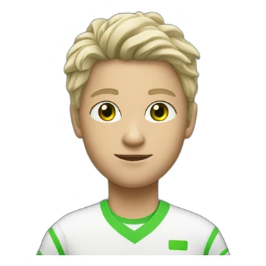 white tennis player with green eyes sticker