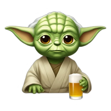 Yoda qui boit de la bière sticker