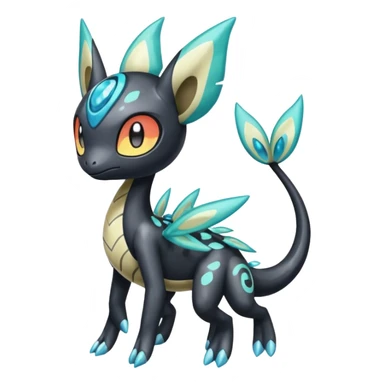 Splash-patterned emotional sparky sparky boom boom painful Meloetta-Guilmom-Salandit-Trico-Pokémon-Fakémon-fusion-hybrid-creature sticker