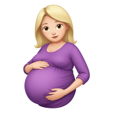 very heavily pregnant overdue woman with very  very big and large belly  sticker