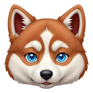 Cute, Disney-style red Siberian husky with blue eyes, laying down sticker