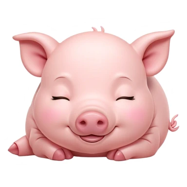 Meme-Worthy Cute Sleeping Piglet Portrait Emoji, Head resting peacefully with a contented smile, showcasing a delightfully tiny build and a luxuriously soft rosy-pink hide, eyes shut in a serene, restful nap, Simplified yet hilariously adorable features, highly detailed, glowing with a soft, drowsy light, high shine, relaxed and utterly lovable, stylized with an air of playful laziness, bright and heartwarming, soft glowing outline, capturing the essence of a comically sleepy piglet, so meme-worthy it feels like it could instantly become the next viral sensation of adorable slumber! sticker
