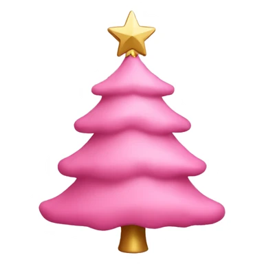 pink christmas tree with a gold star on too sticker
