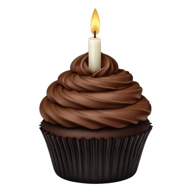 Black cupcake and one candle sticker