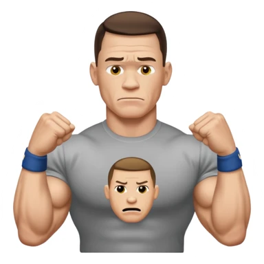 John cena emoji wearing t-shirt u can't c me sticker