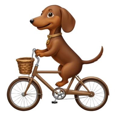 A dachshund on a bike sticker