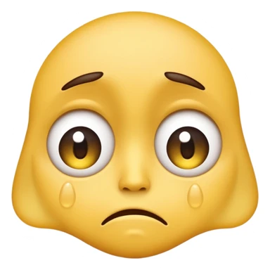 Create a sad face, big eyes, sad crying with tears, regular emoji, yellow face, big eyes, circular shape emoji sticker