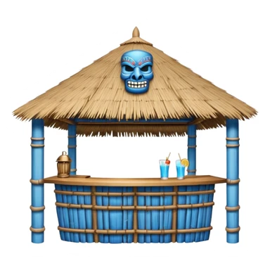 blue detailed tiki bar sticker