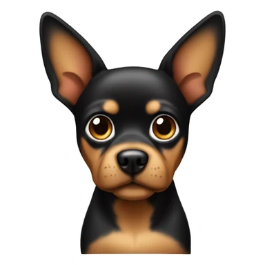 black tan small dog with pointy ears sticker