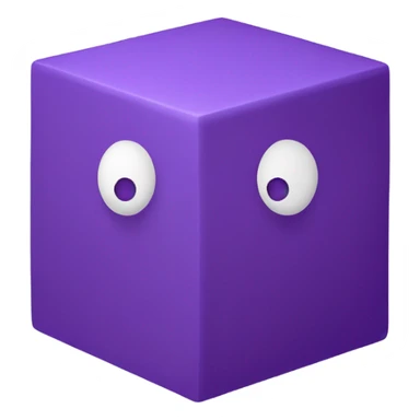 two purple cubes arranged diagonally in a large cube isometric view sticker