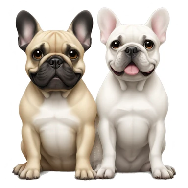 2 French bulldogs sitting next to each other sticker