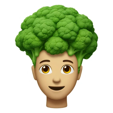 Person with broccoli head sticker