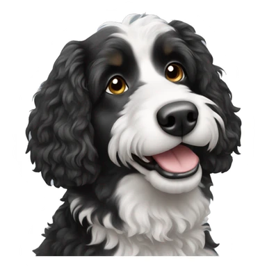 black and white aussie doodle dog sticker