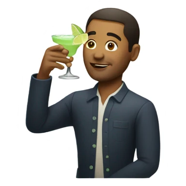 Man drinking a margarita on the be sticker