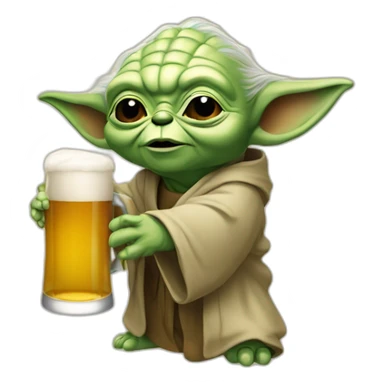 Yoda qui boit de la bière sticker