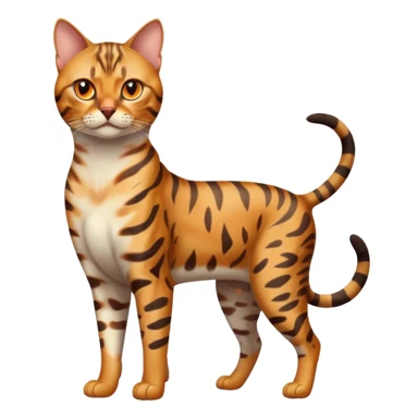 full body of bengal cat, front view sticker