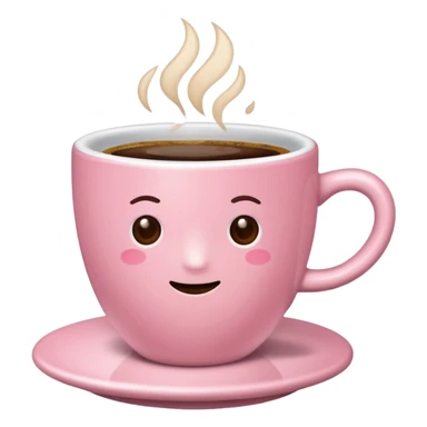 light-pink cup of coffee, no details sticker