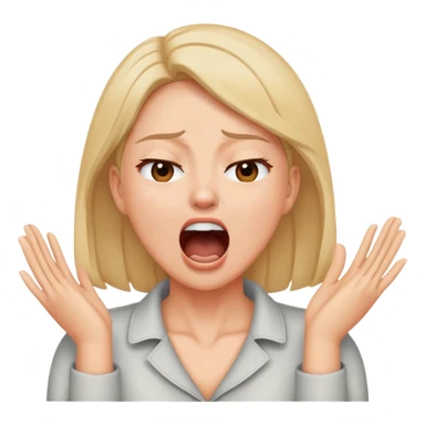 Woman with hands around neck screaming eyes closed  sticker