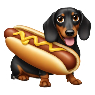 Wiener dog is a hot dog costume sticker