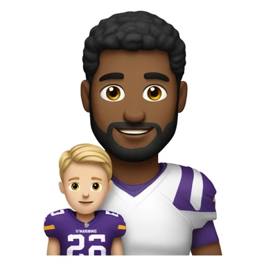 white dad and son with minnesota viking helme sticker