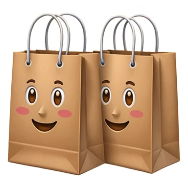 two shopping bags sticker