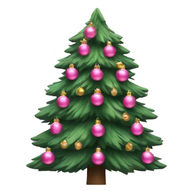 Christmas tree with pink ornaments sticker