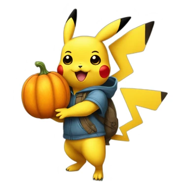 Pikachu holding a chumpkin sticker