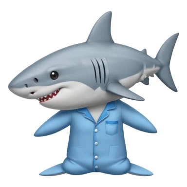 Shark with pajamas on saying goodnight sticker