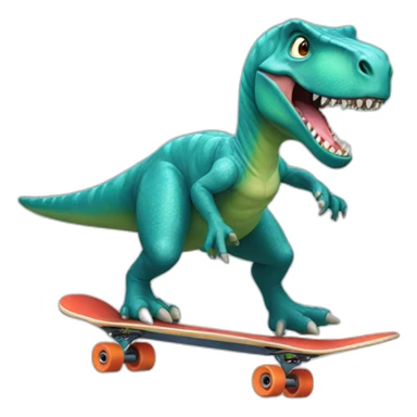 Dinosaur skateboarding sticker
