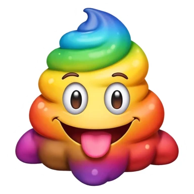 rainbow poop emoji monster sticker