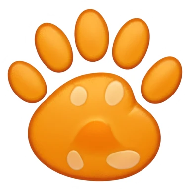 a very light pale pastel yellowy orange pawprint sticker