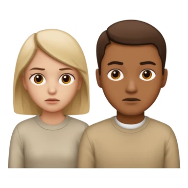  Indifference - 2 people with one facing right and the other facing left. Both look uninterested sticker