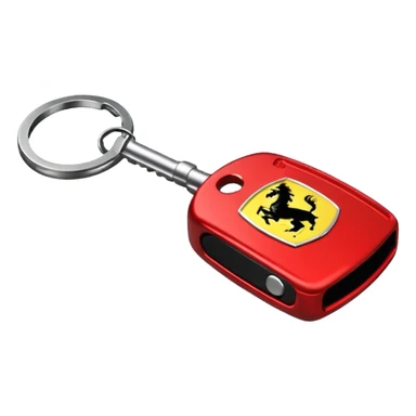 red Ferrari key with a black background sticker
