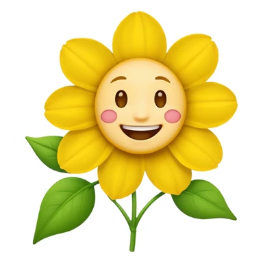 Normal emoji biting a flower sticker