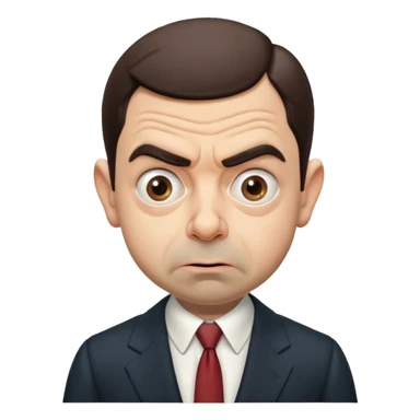 mr bean confused face sticker