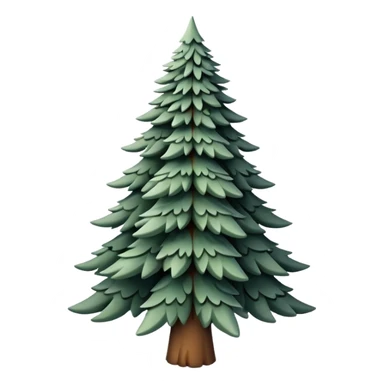realistic white fir Christmas tree, no decorations sticker