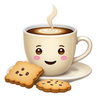 Tasse de café au lait et des biscuit  sticker