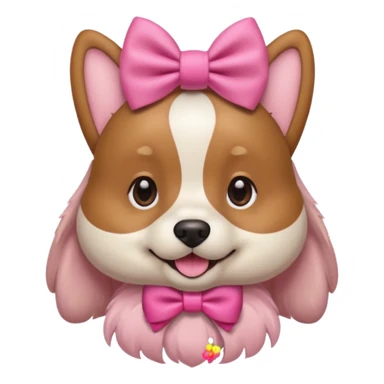 Dog wearing pink bow sticker