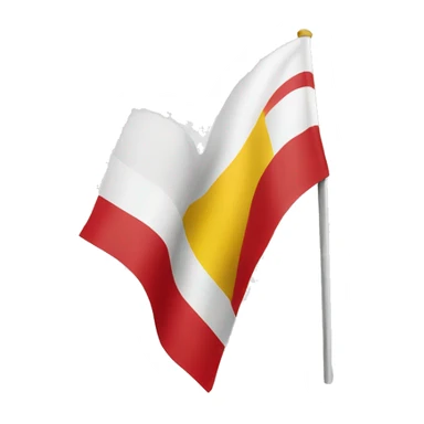A flag that goes white, red and yellow sticker