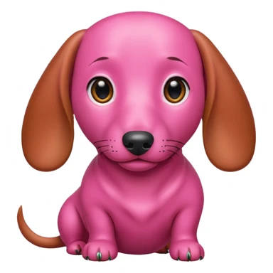 Perro salchicha completamente color rosa sticker