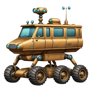  antique tall truck robotic twenty passenger Mars alien rover Scooby Doo Mystery Machine  sticker